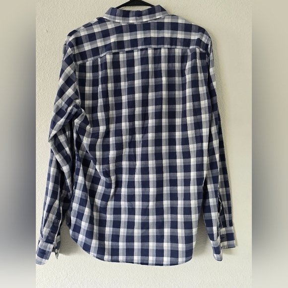 J Crew Mens Shirt Medium Long Sleeve Blue White Striped Button Up Collared - Picture 6 of 11